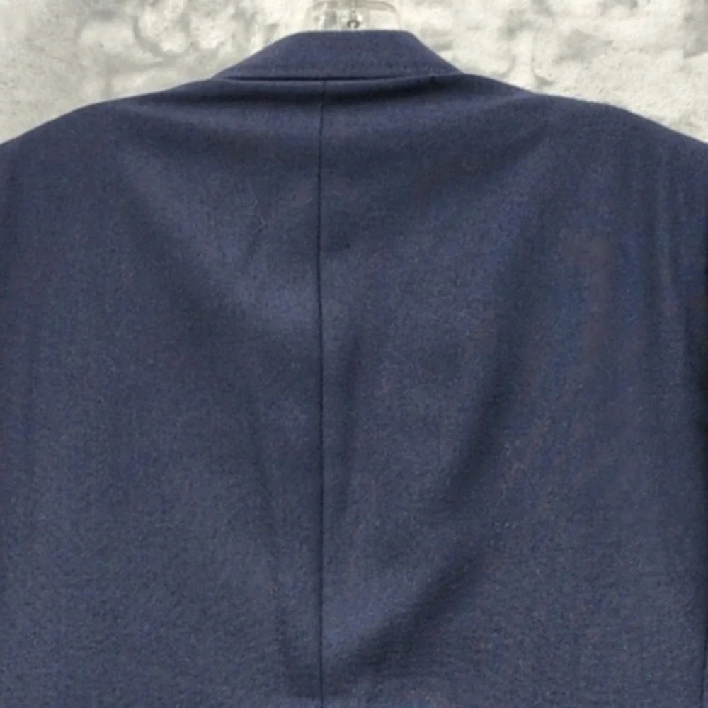Vintage Stafford Blazer Mens 43R‎ Blue Hopsack Gold Button Sport Coat Jacket